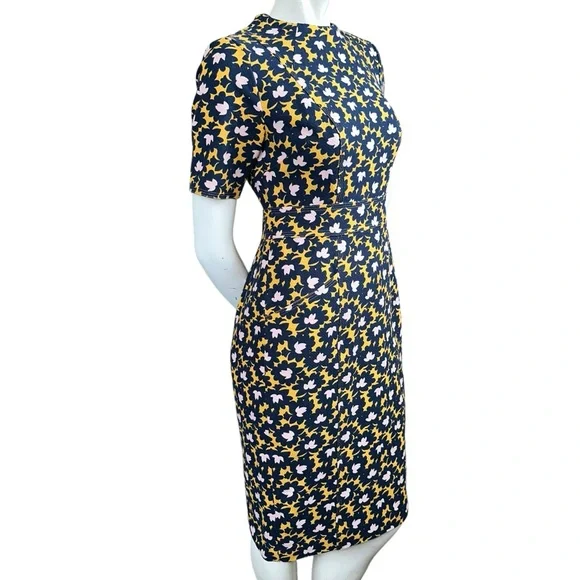 Boden Louise Floral Print Dress Tuscan Sun Bloom Stamp Yellow Size 4 Regular - Picture 5 of 11